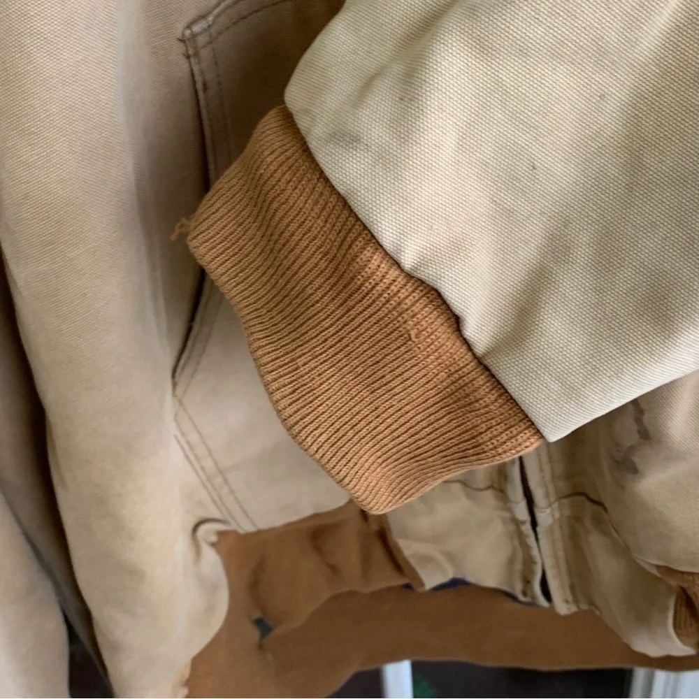 Vintage Carhartt Canvas Flannel Lined Jacket Hood USA Union Tag Size Men’s XXL